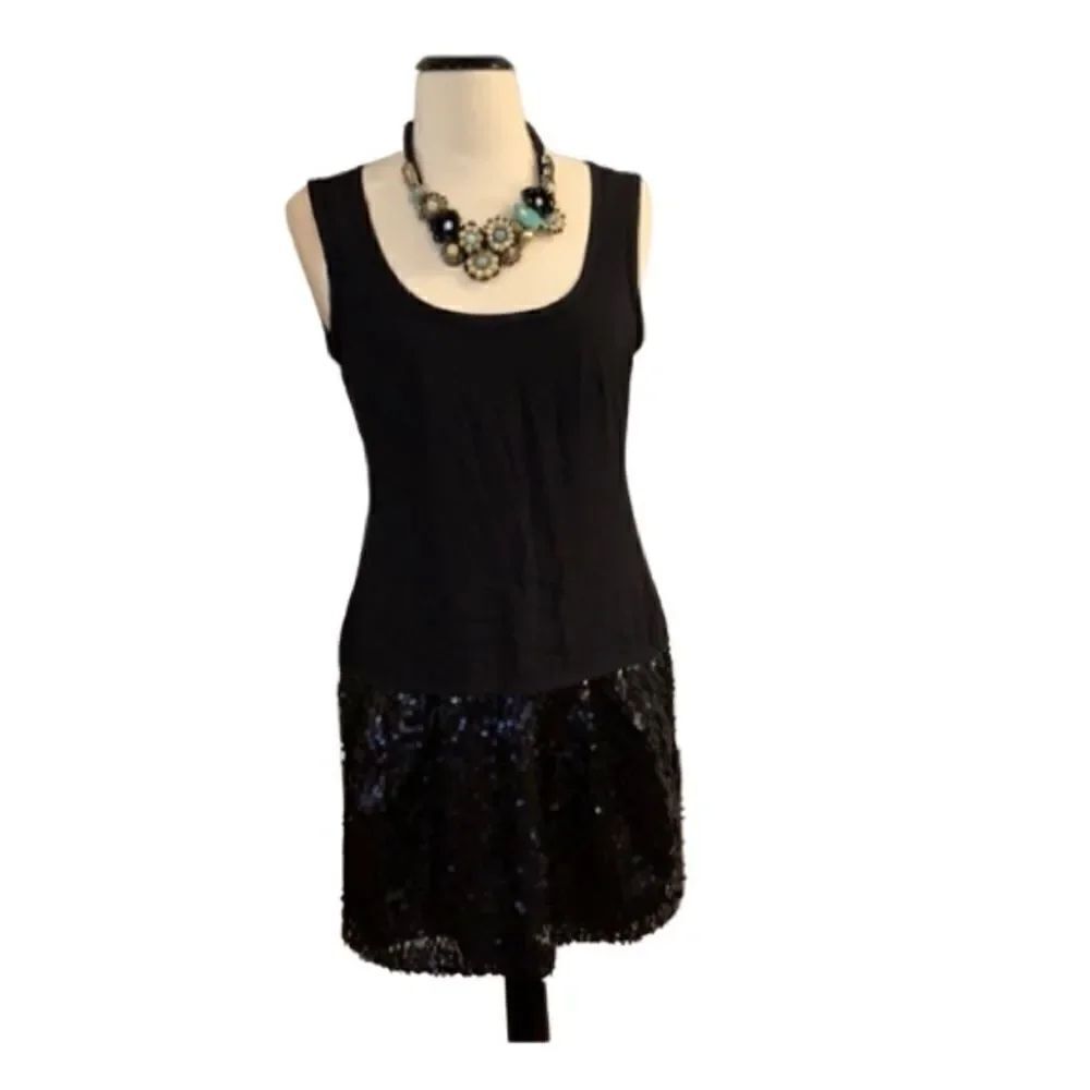 Nanette Lepore sequin silk drop waist dress 4
